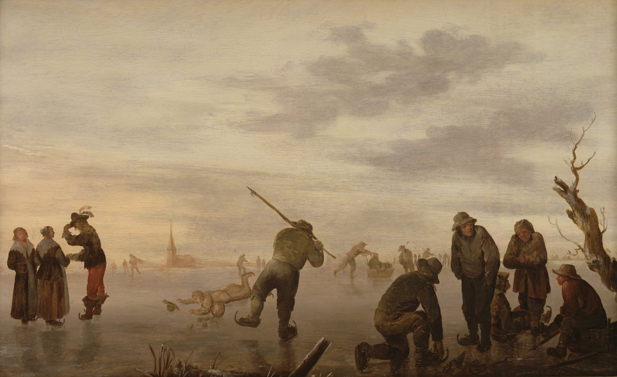 Téli táj korcsolyázókkal alkotó: Dutch School