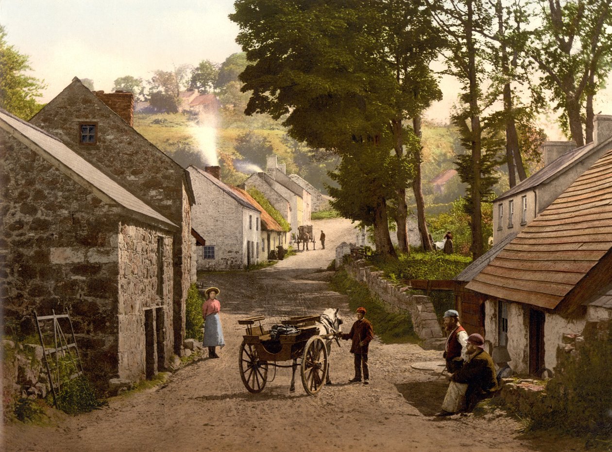 Glenoe Village, Antrim megye, pub. 1890-1900 körül (kromolitográfia) alkotó: English Photographer