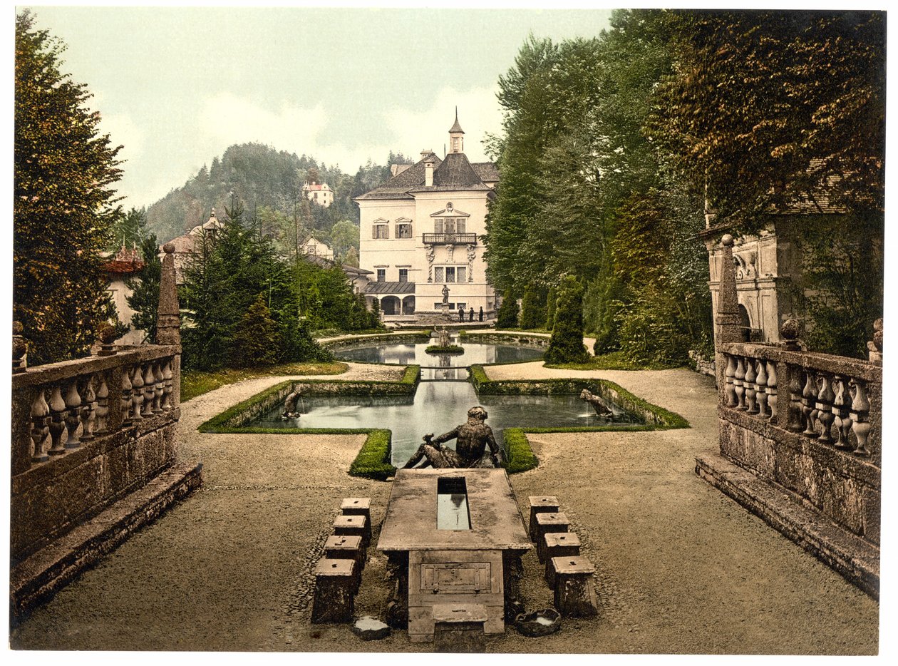 Schloss Hellbrun Salzburg közelében, pub. C 1890-1900 (kromolitográfia) alkotó: English Photographer