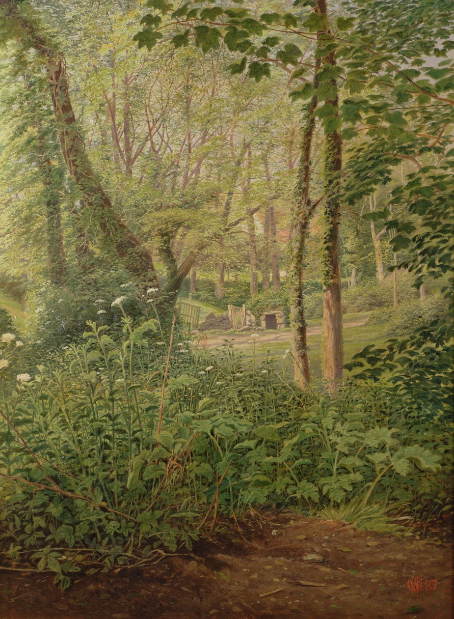 Egy tisztás az erdőben, aláírva C. H. W. 87 alkotó: English School