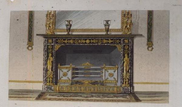 A Fire Place, 183. tábla az Ackermanns Repository of Arts 1828-as kiadásából. alkotó: English School