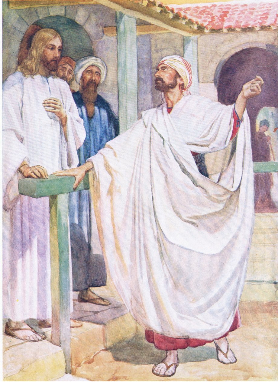 Egy nemes ember keresi Jézust, a Thomas Nelson által kiadott Biblia Képeskönyvből, 1950 körül alkotó: English School