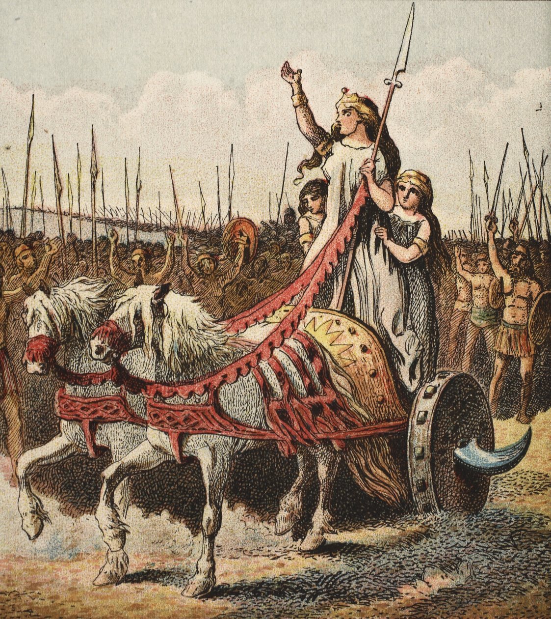 Boadicea és hadserege, kocsma. 1890 alkotó: English School