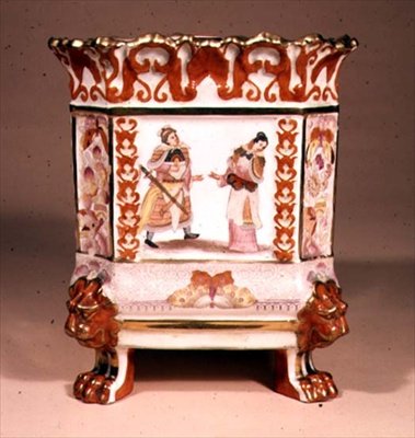 Kínai stílusú jardiniere, tervezte John Davenport, 1820 körül (kerámia) alkotó: English School