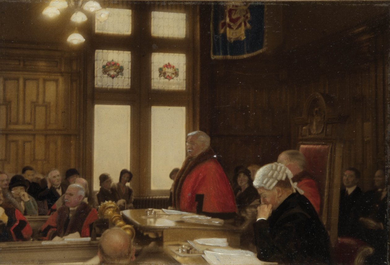 Norton Courlander tanácsos a richmondi városházán alkotó: English School
