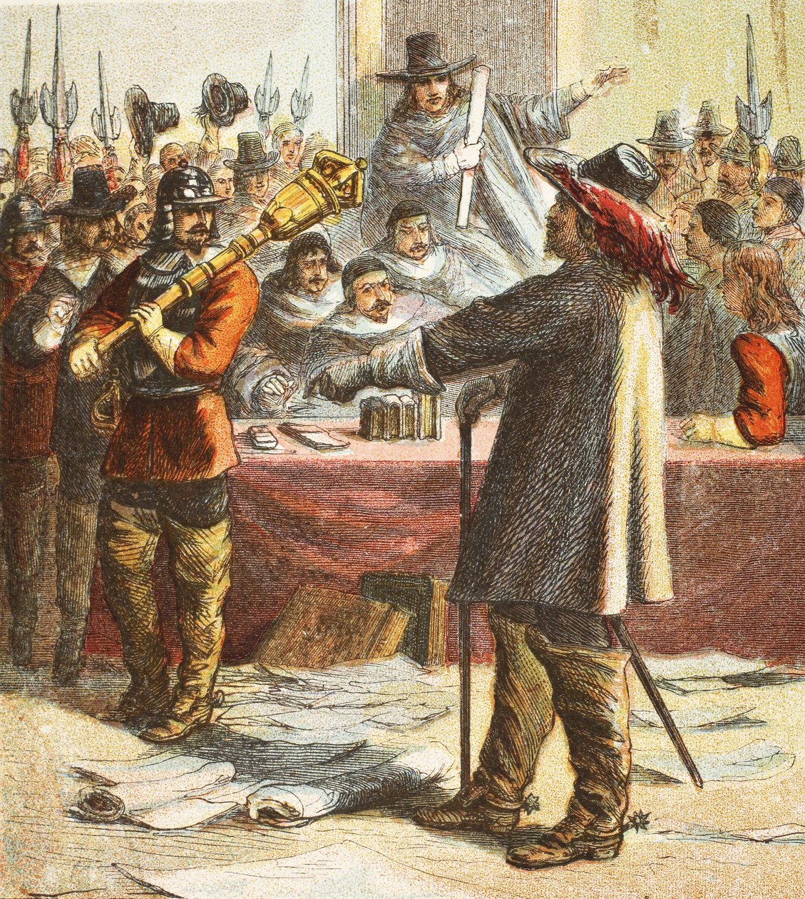 Cromwell Kiderült, a Parlament, kocsma. 1890 alkotó: English School