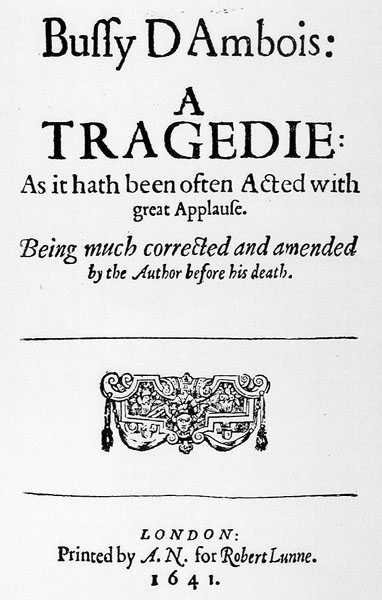 Bussy DAmbois előlapja: Tragédia, 1641 alkotó: English School