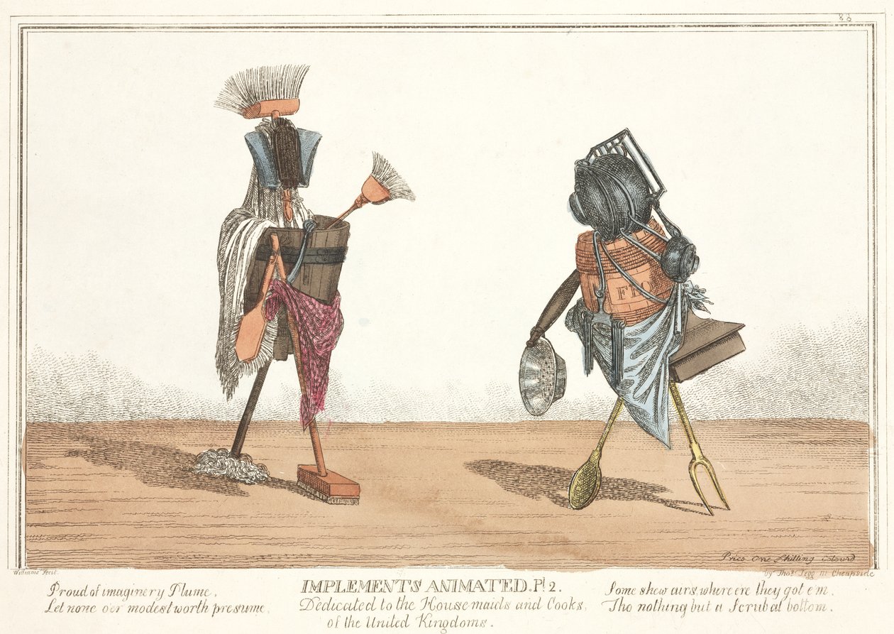 Animált munkaeszközök, 1811 (kézzel színezett rézkarc) alkotó: English School