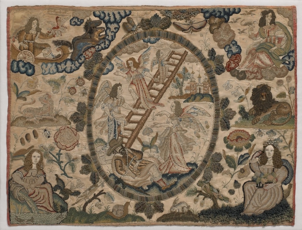Jacobs létra, emelt selyemhímzés, 1660 körül (selyemhímzés) alkotó: English School