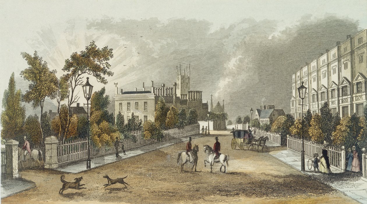 Lansdown Terrace, Cheltenham, metszett D. Eichbaum, 1840 körül alkotó: English School