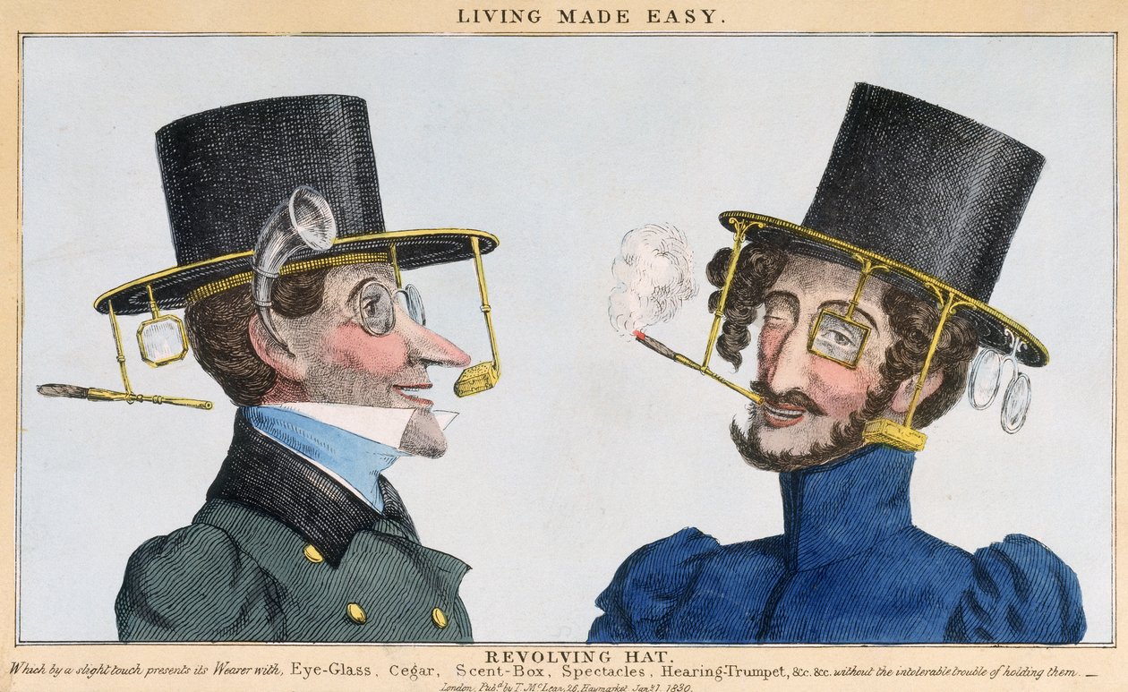 Living Made Easy – Forgókalap, kiadó: Thomas McLean, 1830. január 1. alkotó: English School