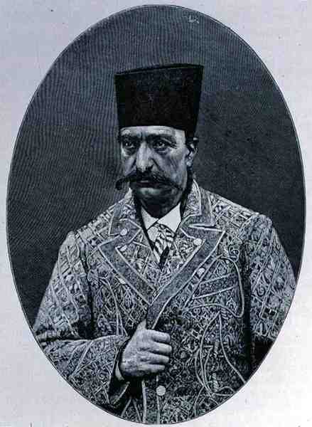 Naser od-Din (1831-96), a török vérű perzsa néhai sah, az emberiség története III. kötetéből, Friedrich Ratzel professzor, 1898 alkotó: English School