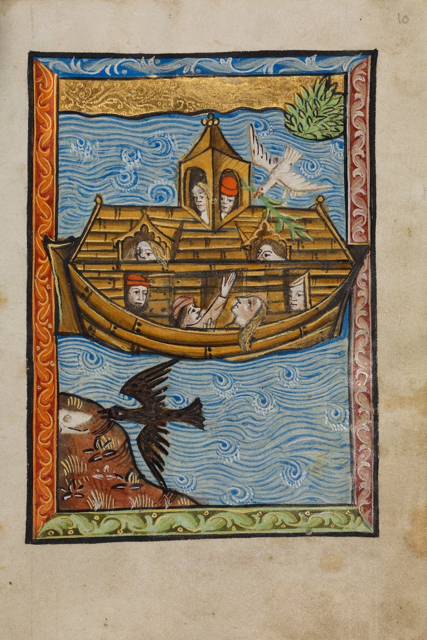 Noé bárkája, 1480-90 (tempera és aranylevél pergamenen) alkotó: English School