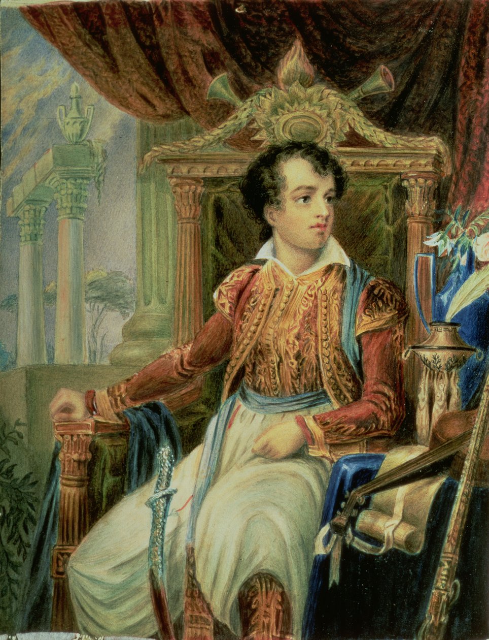 George Byron (1788-1824) portréja alkotó: English School