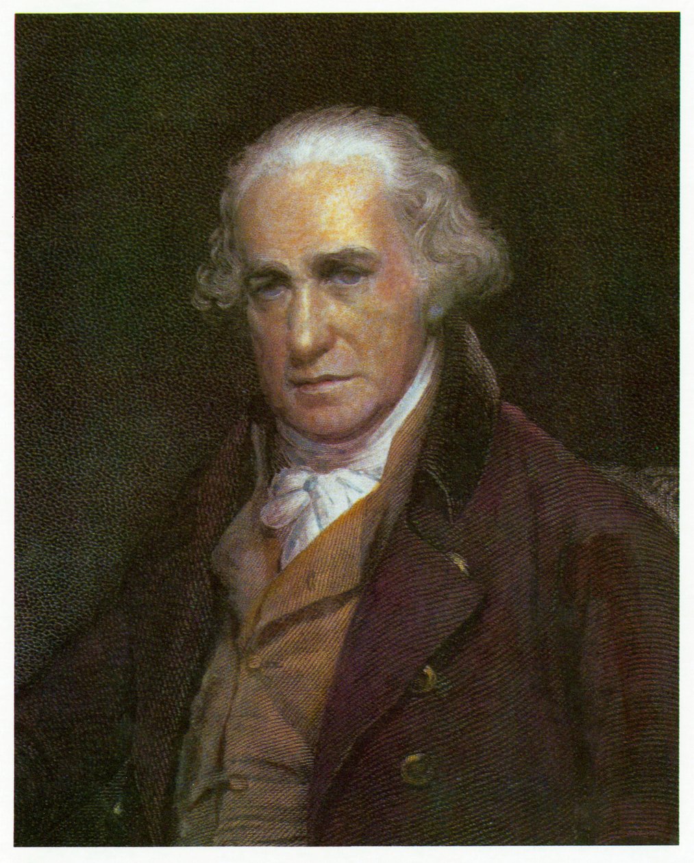 James Watt portréja. 1788 körül (színes litho.) alkotó: English School