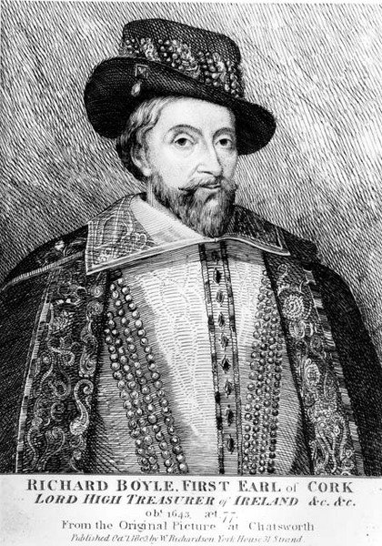 Richard Boyle (1566-1643), Cork első grófja és Írország főkincstárnoka, az 1643-as eredeti után a Chatsworth-ben, pub. 1803 alkotó: English School