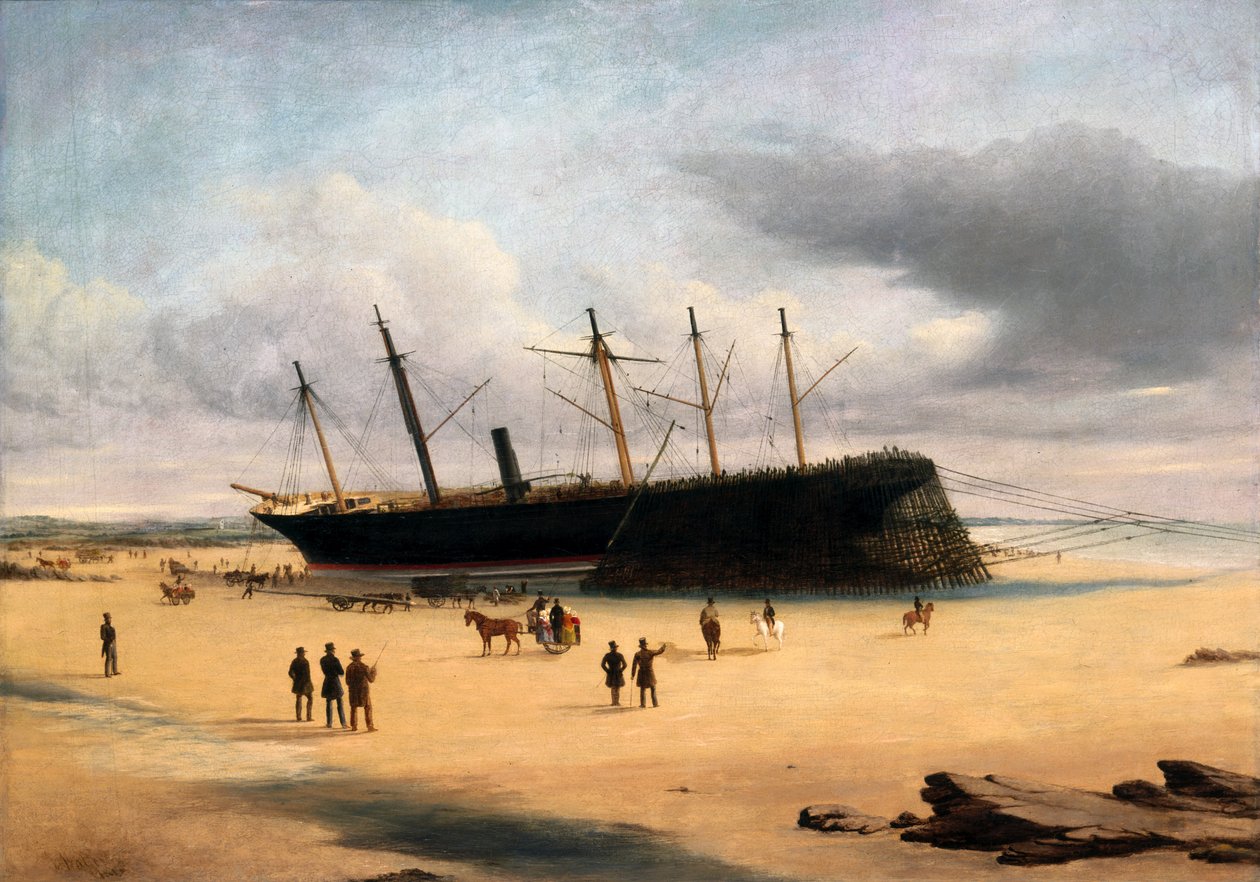 SS Great Britain Ashore a Dundrum-öbölben, Írországban, 1846 alkotó: English School