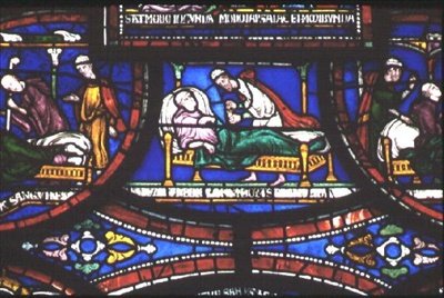 Jelenet Becket Szent Tamás életéből, Szentháromság kápolna ablakai, 1220 körül. alkotó: English School
