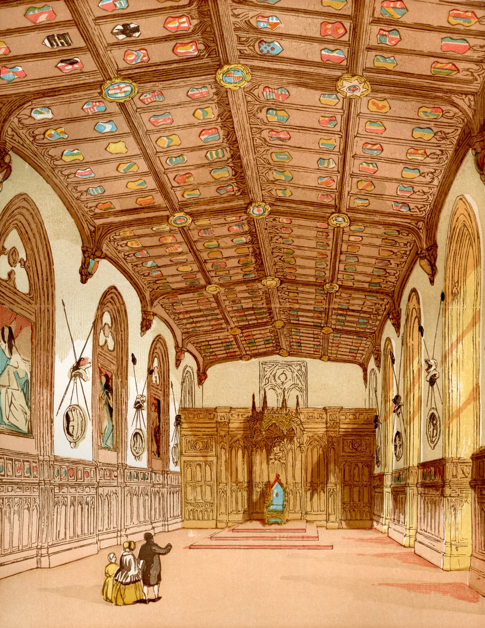 St. Georges Hall, Windsor Castle, Windsor, Anglia, Ó-Angliából: Képi Múzeum, kocsma. 1847 alkotó: English School