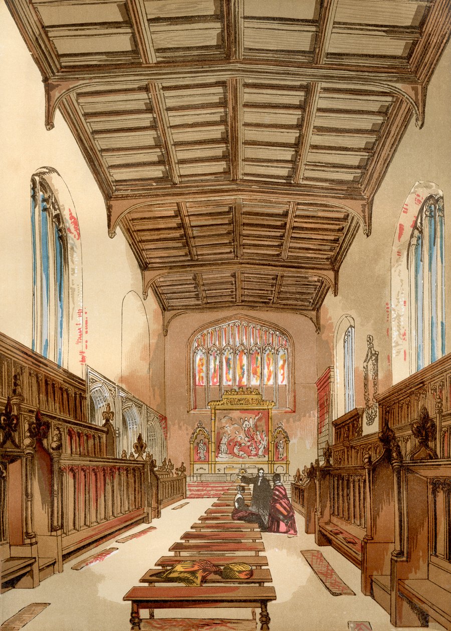 St. Johns College Old Chapel, Cambridge University, Cambridge, Anglia lebontása előtt, Old Englandből: Képi Múzeum, pub. 1847 alkotó: English School