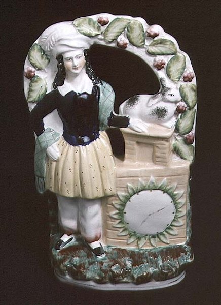 Staffordshire-i férfi figura nyúllal, 1840 (kerámia) alkotó: English School