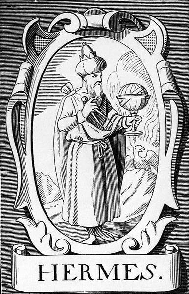 Az alkimista Hermész Triszmegisztosz, illusztráció a tudomány és irodalom középkorban és reneszánszban, írta és metszett Paul Lacroix, 1878 alkotó: English School