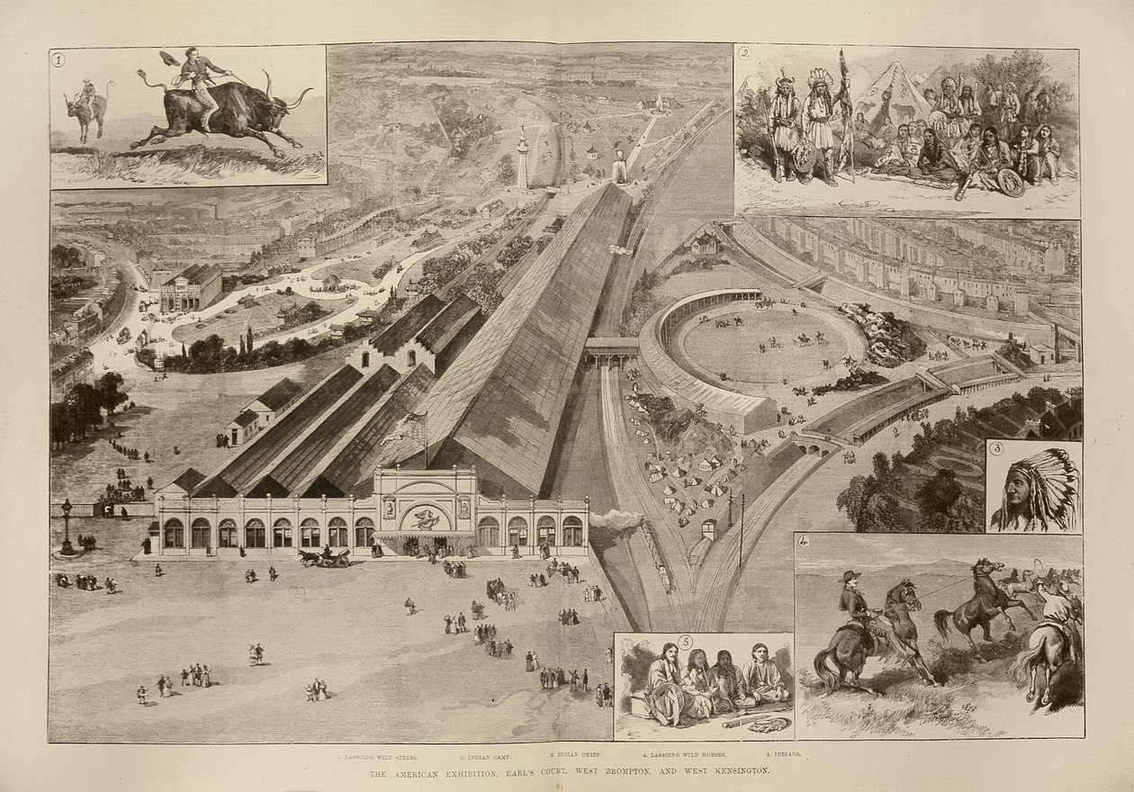 The American Exhibition, Earls Court, West Brompton és West Kensington, a The Illustrated London Newsból, 1887. április 16. alkotó: English School