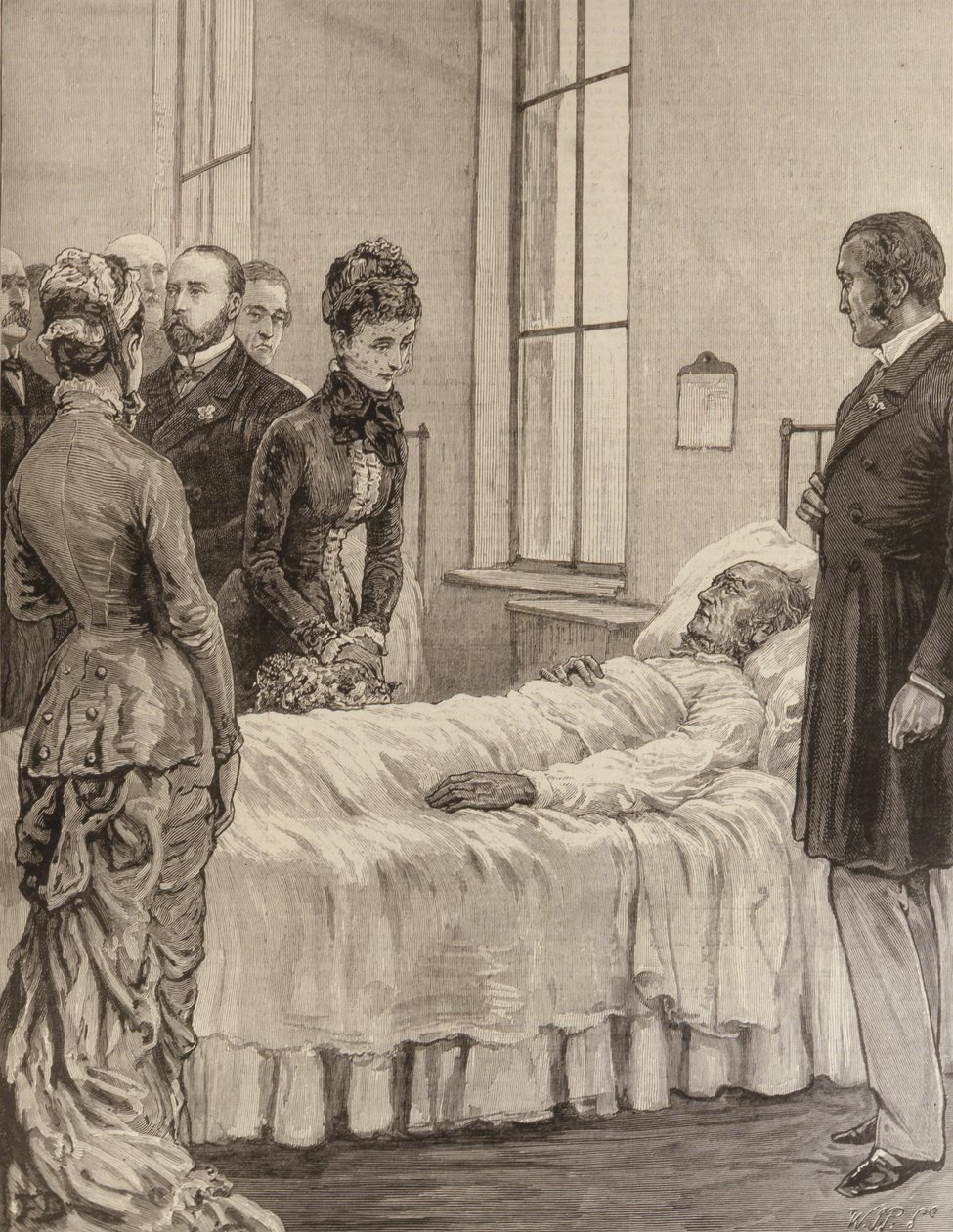 A walesi herceg és hercegnő megnyitja a Marylebone Kórházat, Notting Hill: A hercegnő meglátogatja a betegeket, az Illustrated London Newsból, 1881. szeptember 7. alkotó: English School