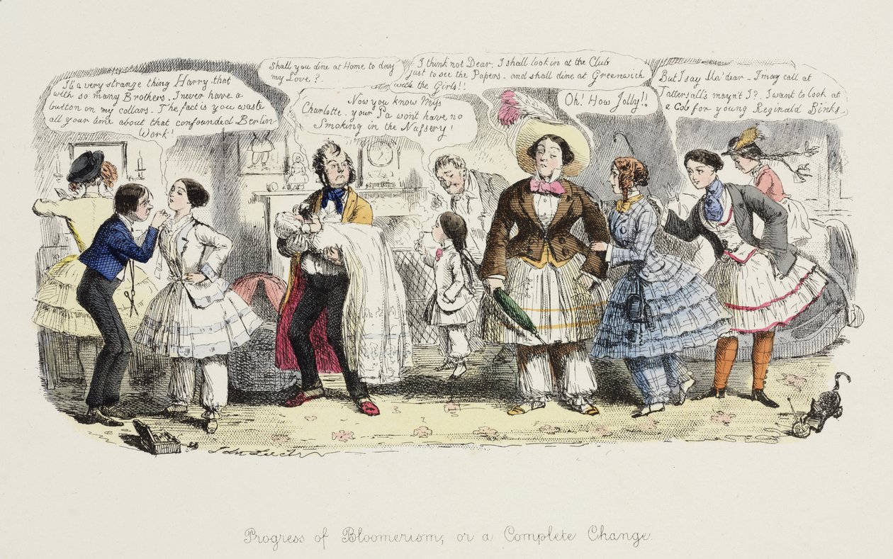 The Progress of Bloomerism or, a Complete Change, Punch, 1852 alkotó: English School
