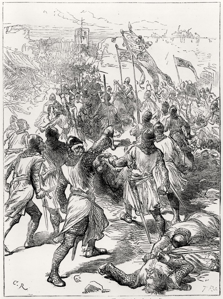 Waterford ostroma. Az Assault által 1395-ben elfoglalt város alkotó: English School