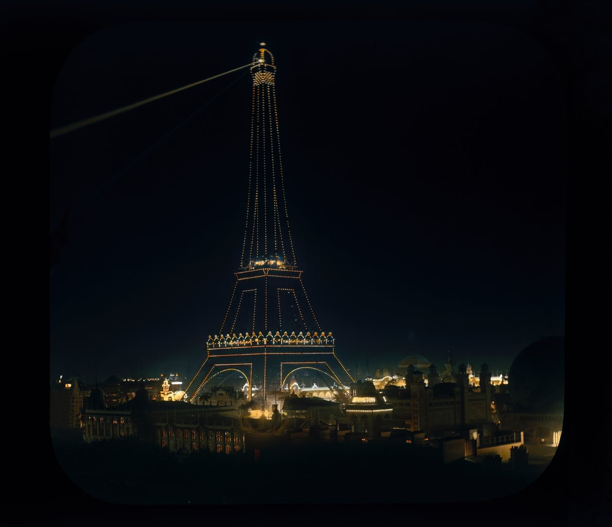Párizsi kiállítás: Eiffel-torony, 1900 (lámpás csúszda) alkotó: French Photographer