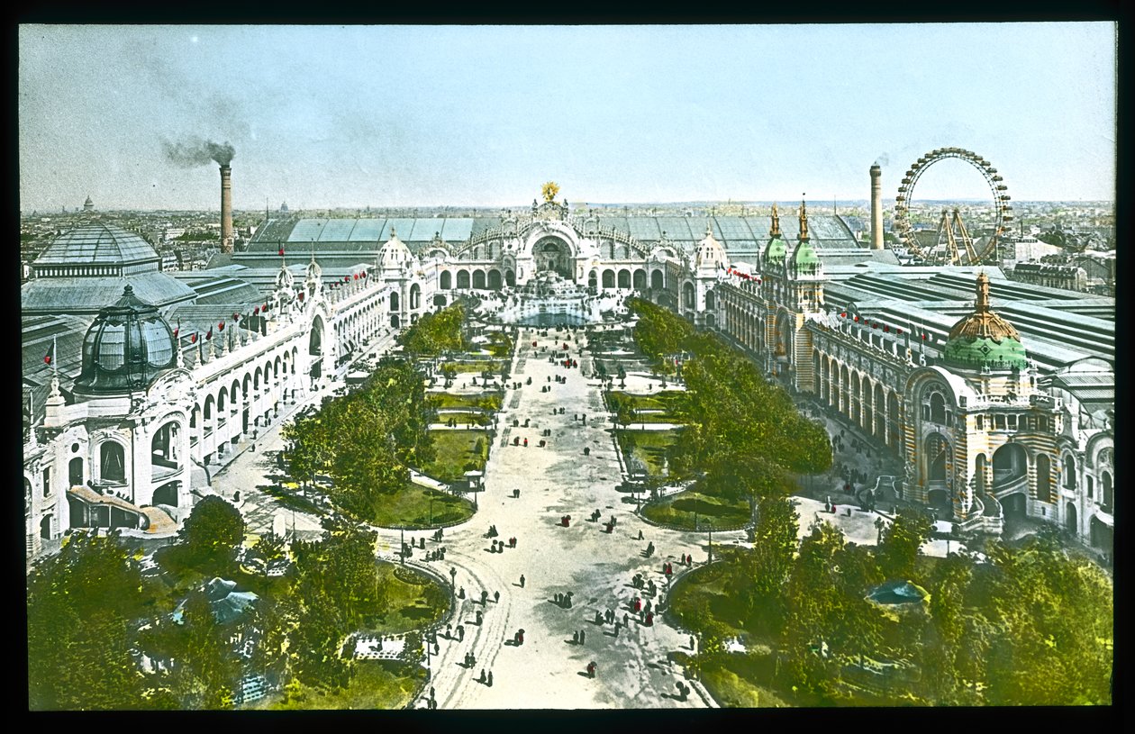 Paris Exposition Universelle: Champ de Mars, Chateau of Water and the Palace of Electricity, 1900 (lámpás csúszda) alkotó: French Photographer