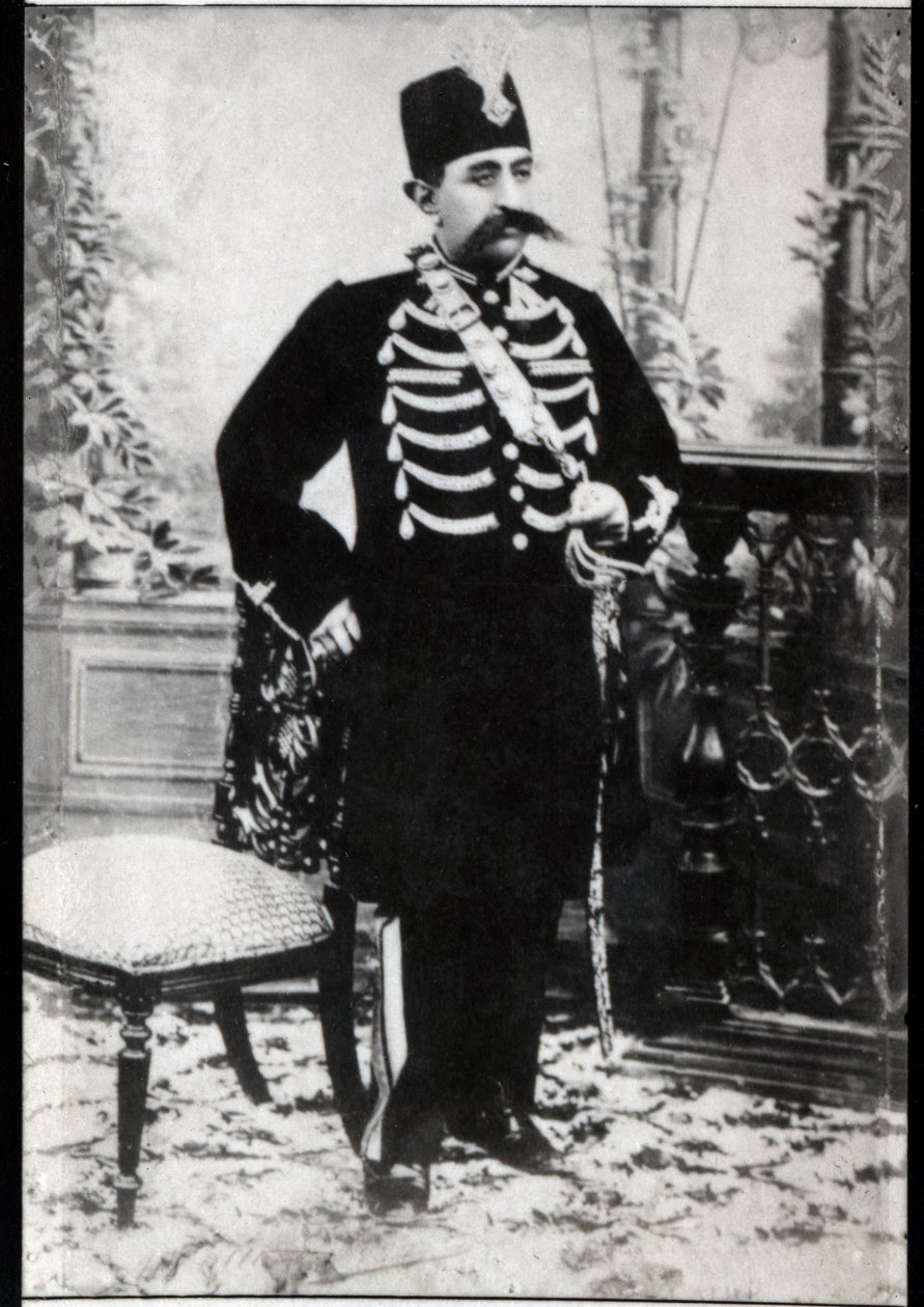 Mozaffar ad Din (1853-1907), perzsa Qajarid sah portréja. alkotó: French Photographer
