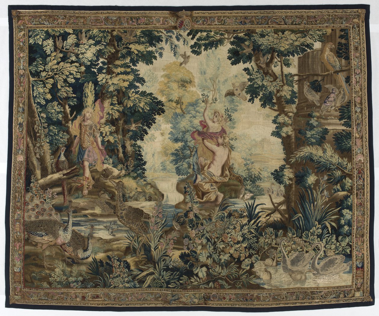 Apollo és Daphne, Beauvais Manufaktúra (gyapjú, selyem és ezüst cérna) alkotó: French School