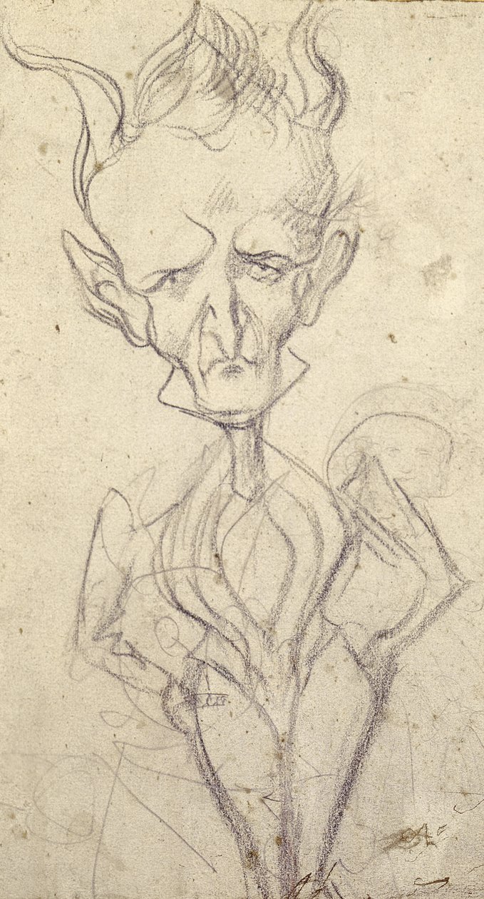 Hector Berlioz (1803-69) karikatúrája (kréta papíron) alkotó: French School