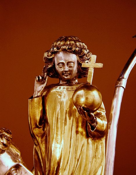 Christ Child (ezüst, aranyozott csomaggal) alkotó: French School