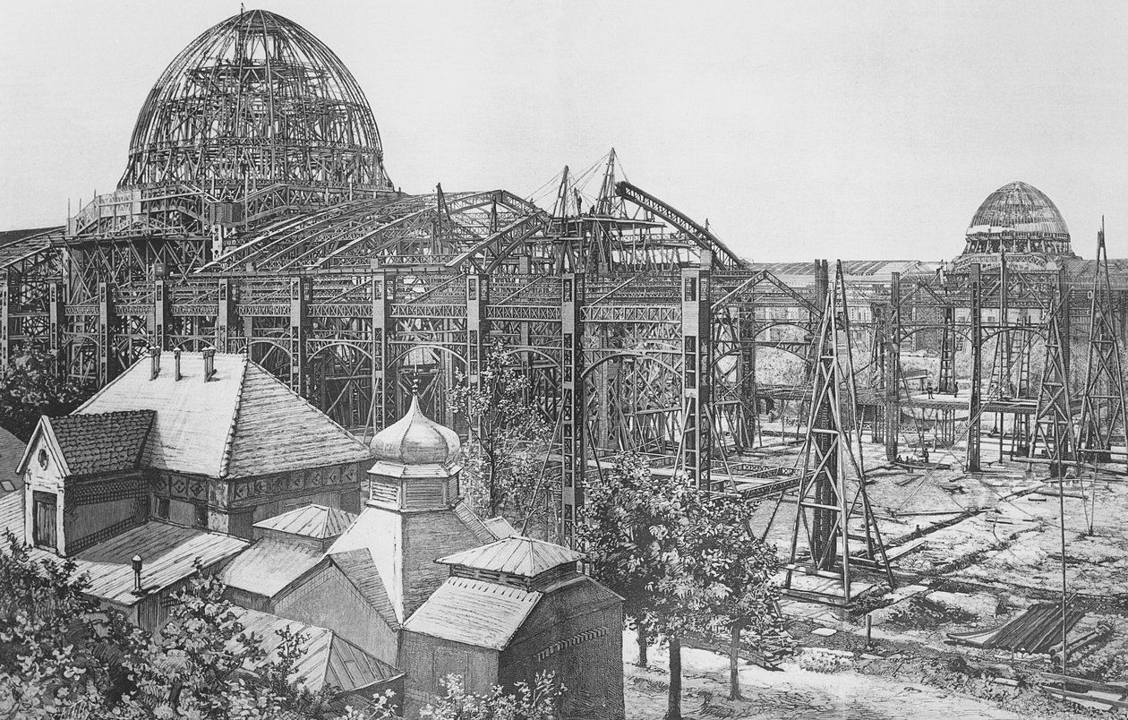 A Szépművészeti és Szabadművészeti Palota építése az 1889-es egyetemes kiállításra alkotó: French School