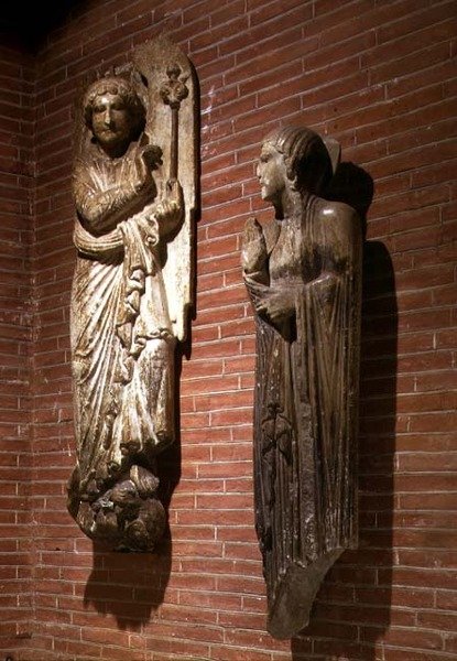 Az Angyali üdvözlet figurái, St. Sernin külső oldaláról, 1200 körül (lásd még: 223471) alkotó: French School