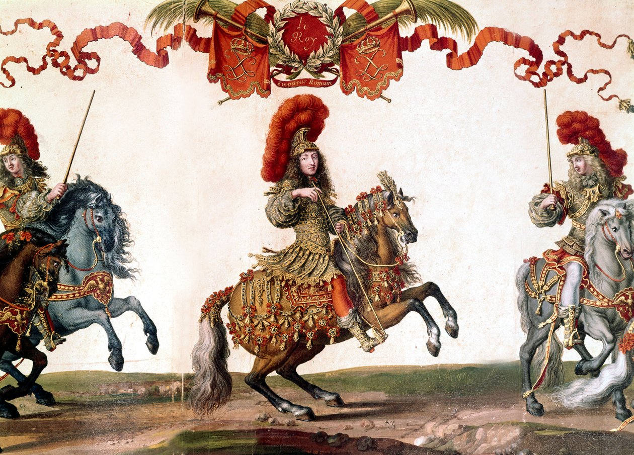 XIV. Lajos francia király a Grand Carrouselben, miniatűr, 1662 alkotó: French School