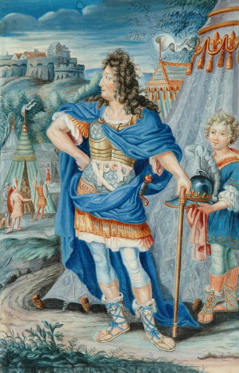 Francia nemes középkori jelmezben (tempera) alkotó: French School