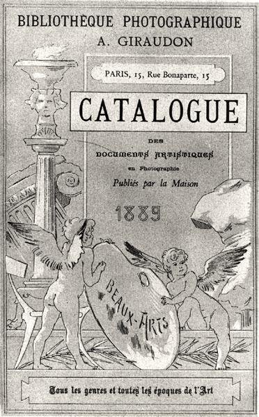 A Bibliotheque Photographie Giraudon gondozásában kiadott művészeti dokumentumok katalógusának első borítója, 1889 alkotó: French School