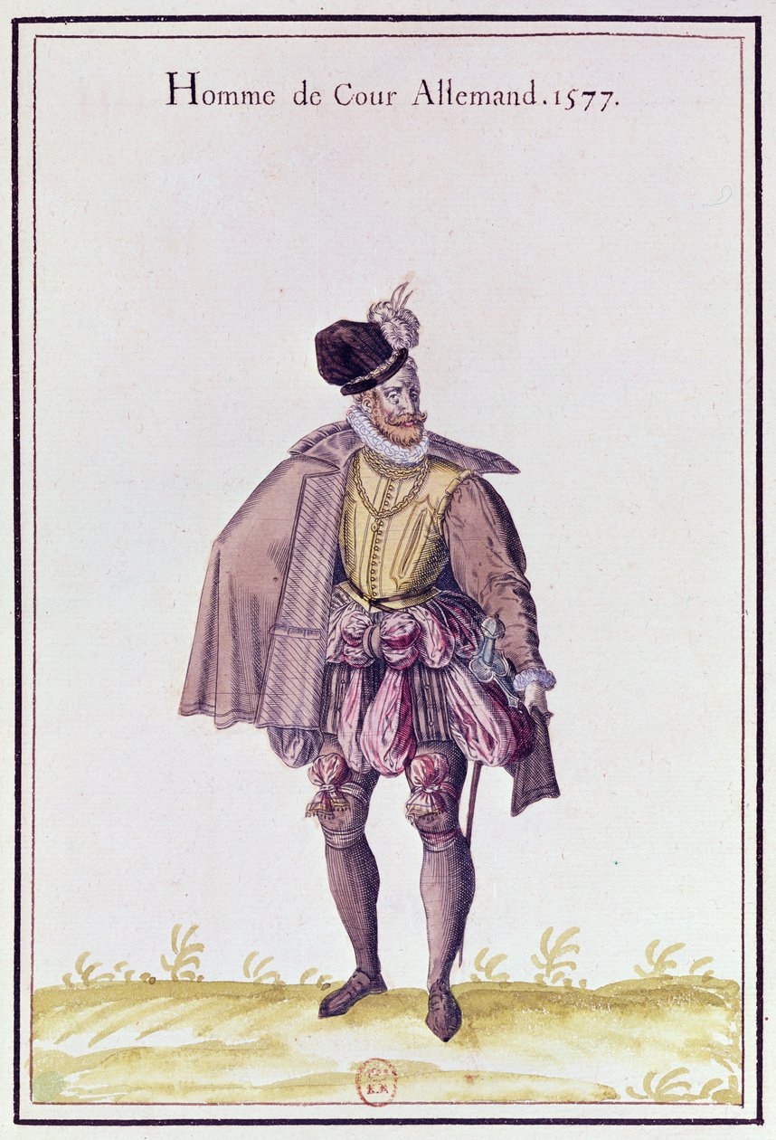 Német udvarmester, 1577 (színes metszet) alkotó: French School