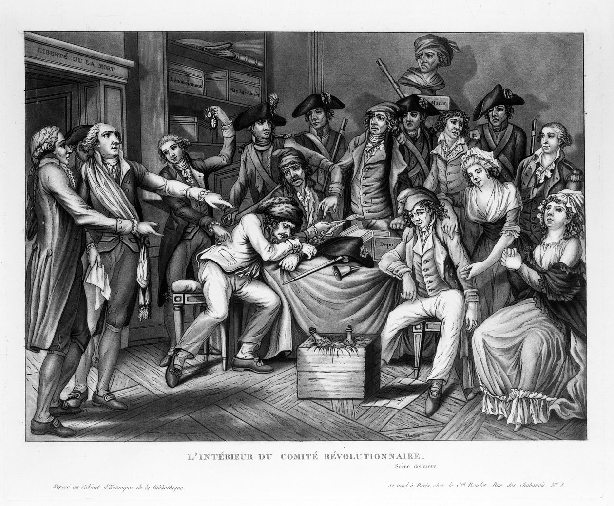 A forradalmi közösség belseje, kocsma. 1794 alkotó: French School