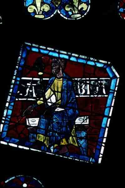 Abia király, részlet az északi rózsaablakból, 1223 körül alkotó: French School
