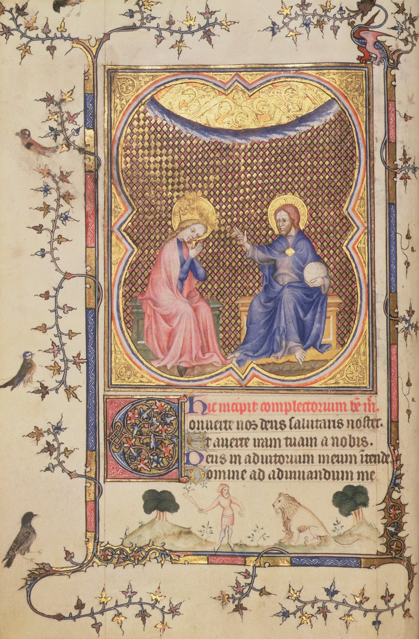 Ms 3-1954 f.24v Szűz koronázása, Merész Fülöp, Burgundia hercegének óráiból, 1370 körül alkotó: French School