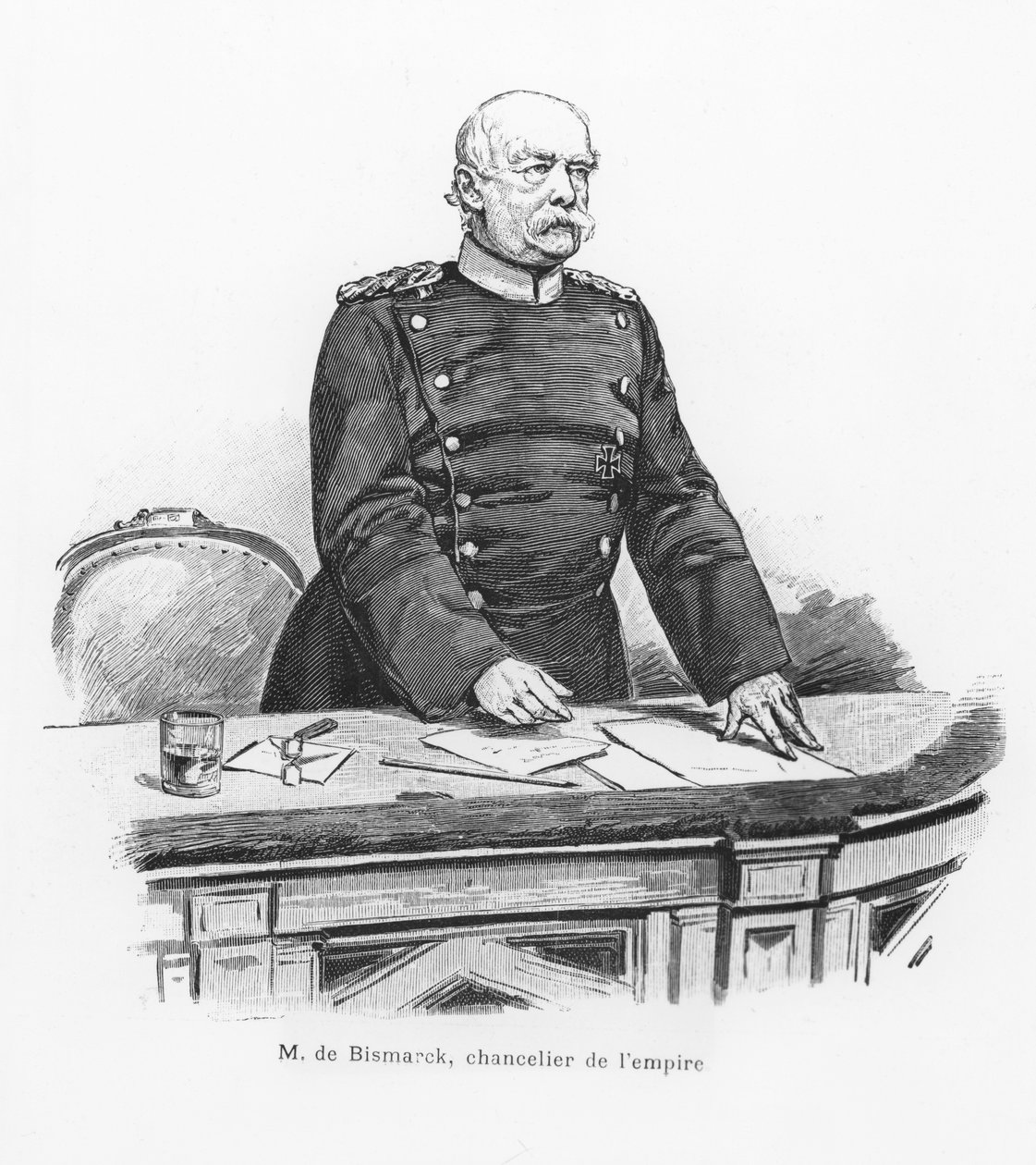 Otto von Bismarck, a Birodalom kancellárja a Reichstag tribünjén, 1889 alkotó: French School