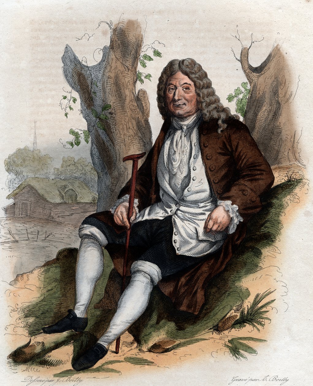 Alain Rene Lesage (Le Sage) (1668-1747) francia regény- és drámaíró portréja. alkotó: French School