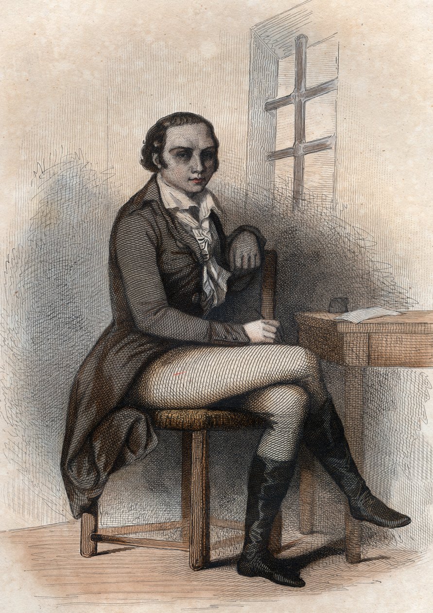 Andre Marie Chenier (1762-1794) francia költő portréja. alkotó: French School