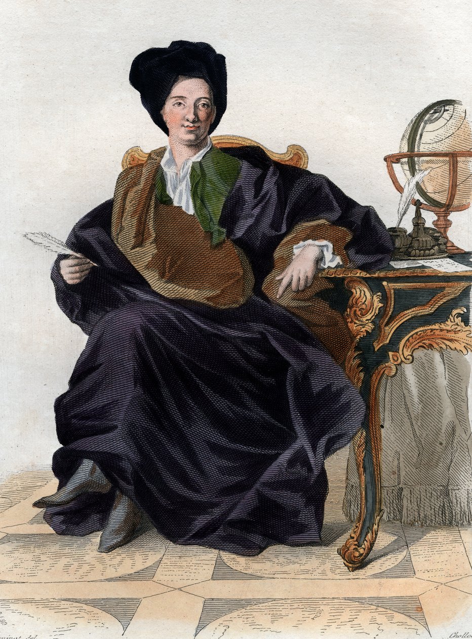 Bernard Le Bouyer (Le Bovier) de Fontenelle (1657-1757) francia író portréja. alkotó: French School