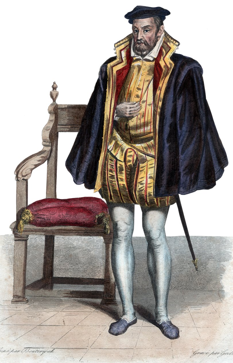 Gaspard II de Coligny (1519-1572), francia nemes és admirális portréja. alkotó: French School